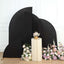 Set of 4 Matte Black Spandex Half Moon Chiara Backdrop Stand Covers, Custom Fitted Wedding Arch Covers - 2.5ft,5ft,6ft,7ft