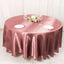 Satin 108" Round Tablecloth Cinnamon Rose - Smooth and Lustrous Table Cover
