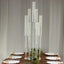 7-Arm Round Cluster Acrylic Candelabra Clear with Circular Base - Sleek Taper Candle Holder Table Centerpiece for Pillar Candles 33"