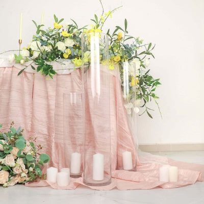 2-Pack Glass Flower Vases Cylinder Design Heavy Duty Clear - Stylish Centerpieces for Weddings 32"