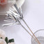 100-Pack Bamboo Cocktail Sticks Firework Cupcake Toppers Silver - Festive Foil Frills Food Picks 9"