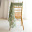 Chiffon Chair Sash with Curly Design Dusty Sage Green - Stylish Chair Decorations