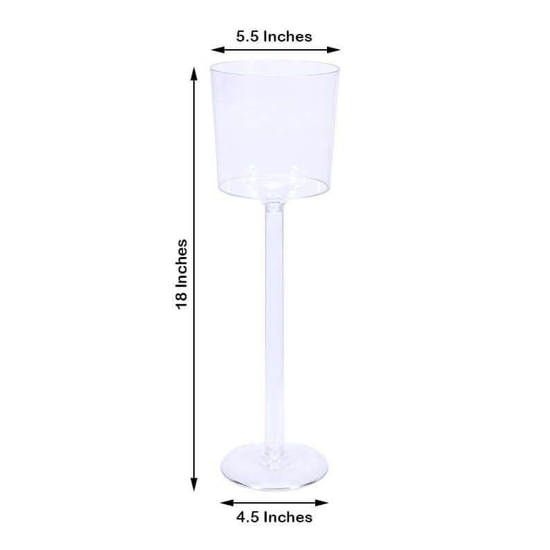 4-Pack Plastic Flower Vases Cylinder Wine Cup Design Clear - Fillable Long Stem Floral Centerpieces 18"