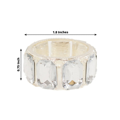 4 Pack Crystal Diamond Gem Napkin Rings â€“ Luxury Napkin Holders for Elegant Table Decor
