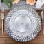 6-Pack Plastic Round Charger Plates 13" in Silver with Diamond Pattern, Sparkling Disposable Dinner Charger Tableware