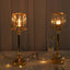 2-Pack 15" Crystal Pendant Candle Holders - Classic Empire Lamp Shade Style in Gold, Votive Candle Stand For Table Centerpieces