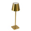 15" Gold Metal LED Table Lamp with Classic Empire Lampshade - Cordless Rechargeable Desk Lamp, 3 Color Modes, Stepless Dimming, Touch Control