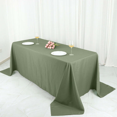 Polyester 90"x132" Rectangle Tablecloth Dusty Sage Green - Seamless Wrinkle-Resistant Table Cover
