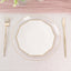 25-Pack Paper 7" Decagon Appetizer Plates in White with Gold Foil Rim - Stylish Geometric Dessert/Salad Plates for Cocktail Parties & Receptions