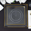 10-Pack Plastic 10" Square Dinner Plates in Clear Concave Style with Gold Rim - Modern Disposable Party Plates