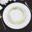 10-Pack Plastic 9" Round Dinner Plates White with Gold Swirl Rim - Disposable Party Plates