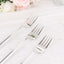24 Pack 8" Glossy Silver Heavy Duty Plastic Silverware Forks, Shiny Cutlery, Premium Disposable Flatware