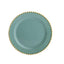 10-Pack Dusty Sage Green Plastic Dessert Plates â€“ 8" Round with Gold Beaded Rim, Disposable for Parties & Events