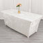 Crushed Velvet Fitted Rectangular 6ft Table Cover White - Wrinkle-Free Stretchy Tablecloth for Weddings and Banquets