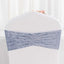 5 Pack Premium Crushed Velvet Chair Sashes Dusty Blue Ruffle Style - Textured Chair Bands for Stunning Event Decor