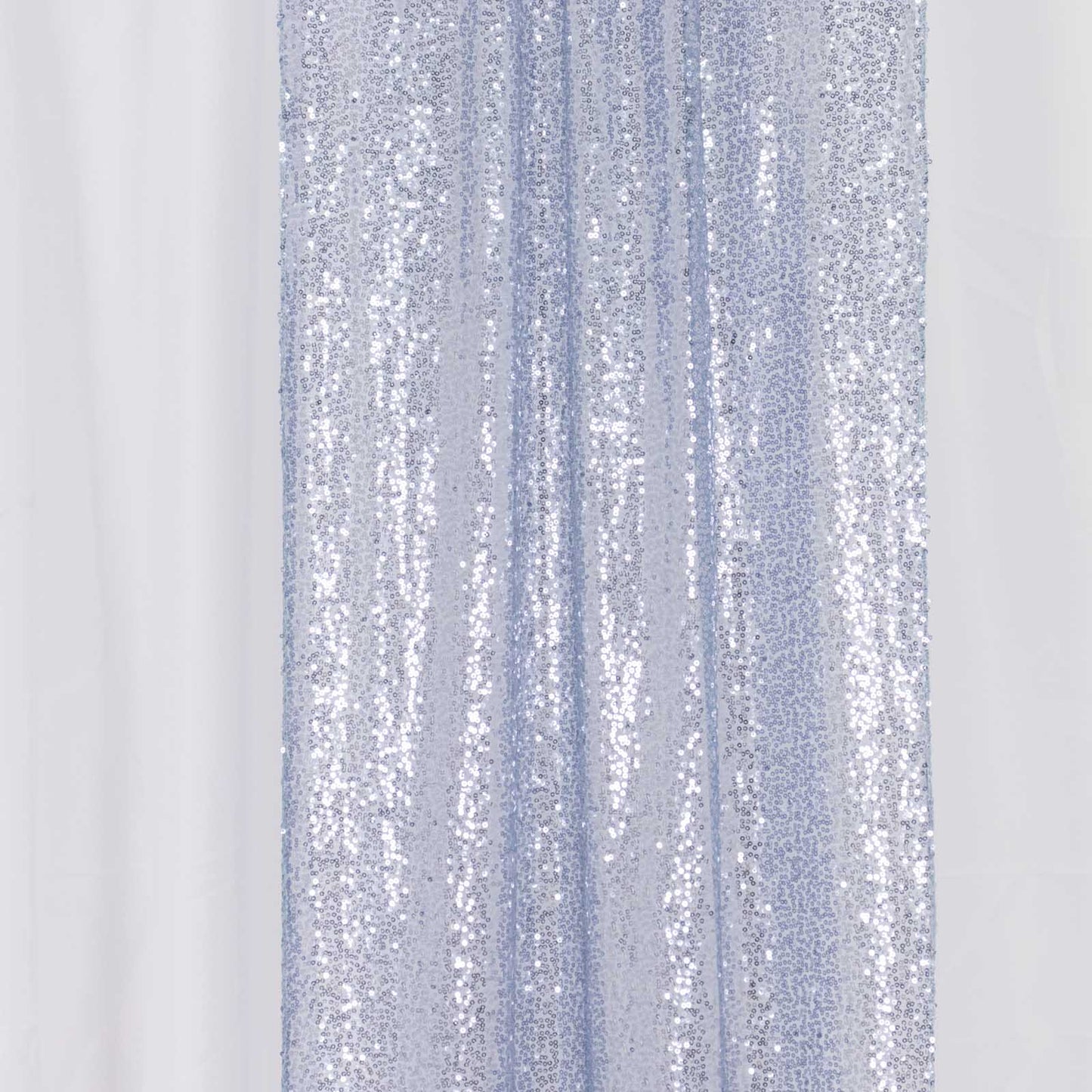 2 Pack Dusty Blue Sequin Event Curtain Drapes with Rod Pockets, Seamless Backdrop Event Panels - 8ftx2ft