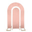 Set of 2 Dusty Rose Spandex Fitted Wedding Arch Covers for Round Top and Double Arch Chiara Backdrop Stands - 6ft,8ft