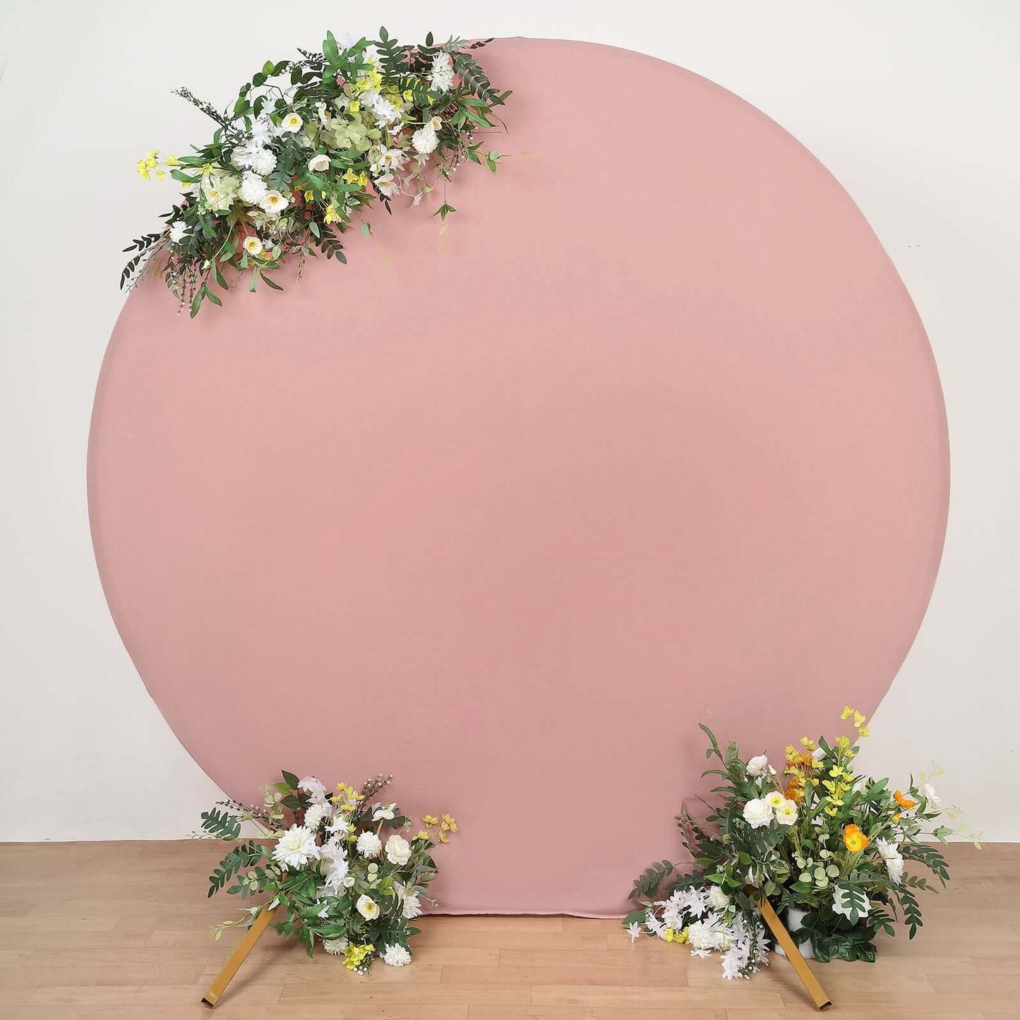 7.5ft Matte Dusty Rose Round Spandex Fit Party Backdrop Stand Cover