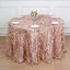 Taffeta 120" Round Tablecloth Dusty Rose | 3D Leaf Petal Design Seamless Table Cover