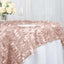 Taffeta 72"x72" Table Overlay Square Tablecloth Dusty Rose - 3D Leaf Petal Table Cover