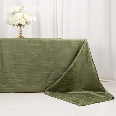Taffeta 90"x156" Rectangle Tablecloth Dusty Sage Green - Accordion Crinkle Seamless Table Cover
