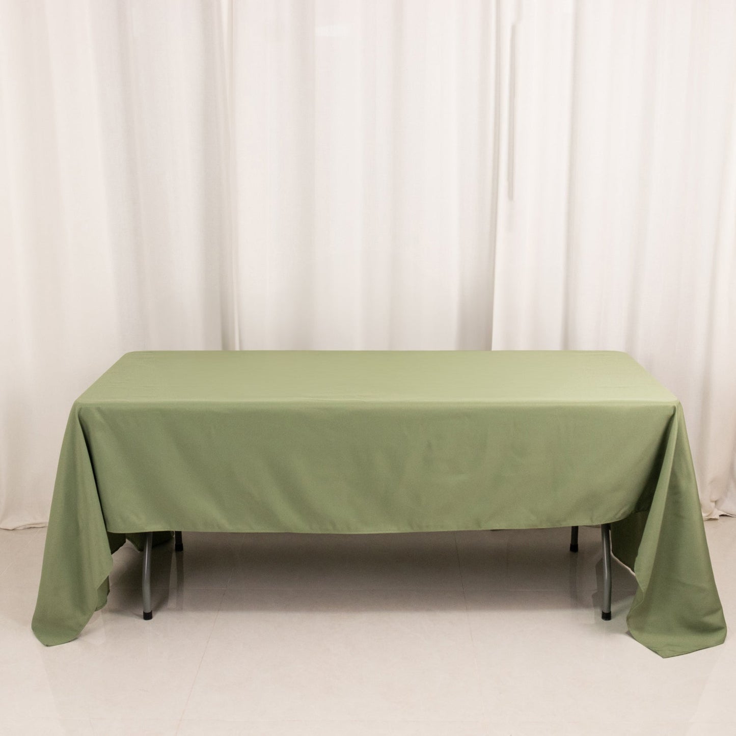 Premium Polyester 60"x126" Rectangle Tablecloth Dusty Sage Green - Stain-Resistant 220GSM Finish Table Cover