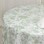 Polyester 108" Round Tablecloth White - Dusty Sage Green French Toile Pattern for Chic Weddings