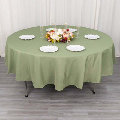 Premium Polyester 90" Round Tablecloth Dusty Sage Green - Stain and Wrinkle-Resistant Design with 220GSM Thickness Table Cover