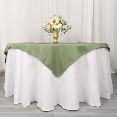Premium Polyester 70"x70" Table Overlay Square Tablecloth Dusty Sage 220GSM Wrinkle-Resistant Table Cover