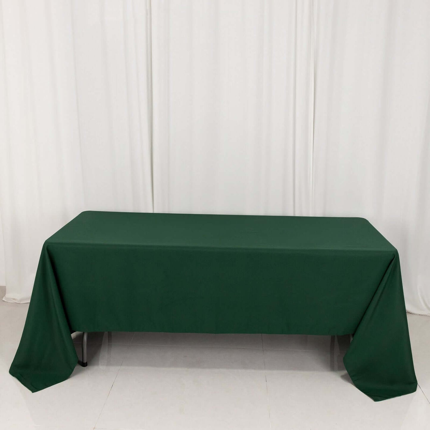 Premium Polyester 60"x126" Rectangle Tablecloth Hunter Emerald Green - Stain-Resistant 220GSM Finish Table Cover