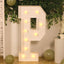 Giant LED Marquee Light Up Letter "P", White 4ft Pre-Cut Foam Board with 10 Warm White Battery Operated LEDs, Glue Gun and Sticks
