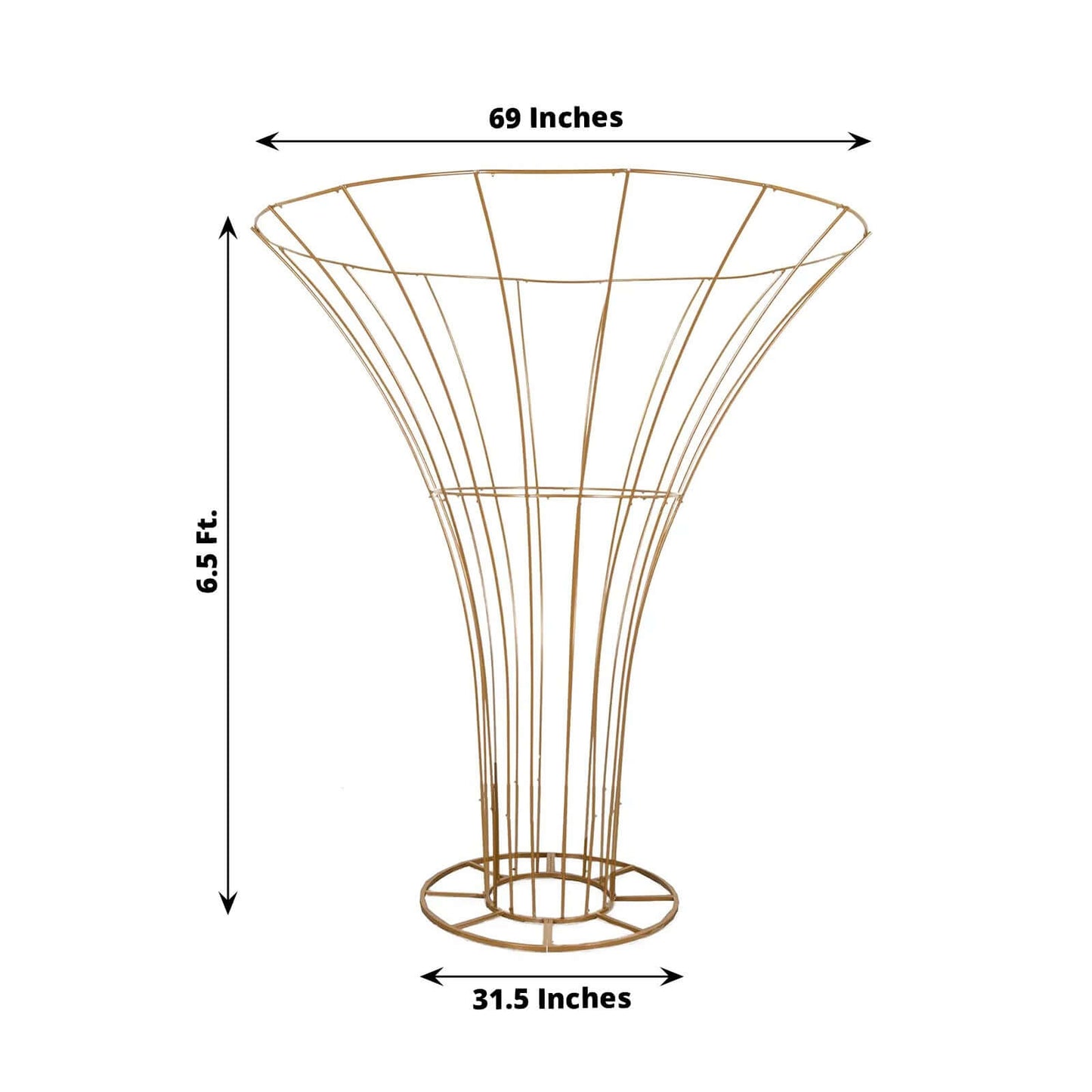 6.5ft Gold Blossom Metal Tree Wedding Floral Display Stand, Floor Standing Flower Frame Pedestal