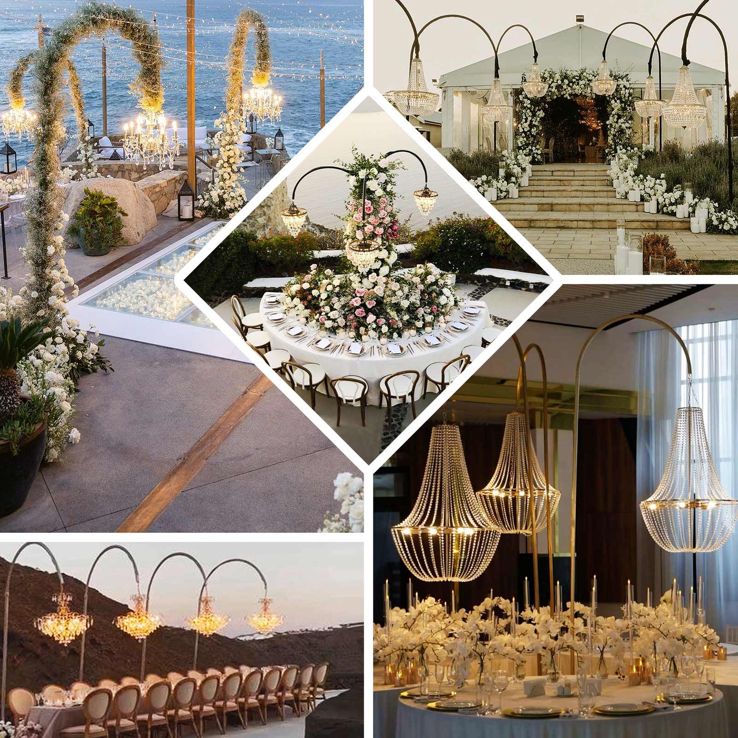 3ftx10ft Curved Aluminum Chandelier Hanger and Coupler with Heavy Steel Base Plate