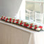 6 Pack Red Ivory Silk Rose Flower Panel Table Runner, Artificial Floral Arrangements Wedding Table Centerpiece - 20"x8"