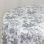Polyester 108" Round Tablecloth White - Black French Toile Pattern for Chic Weddings
