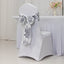Polyester Chair Sashes White Black French Toile Floral Design - Wrinkle-Resistant & Durable Chair Bows 6"x108"