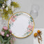 25-Pack Paper 9" Round Dinner Plates White with Peony Floral Design & Gold Rim - Disposable Floral Party Plates for Brunches & Afternoon Teas
