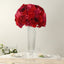 Pre-Arranged Silk Rose Wedding Centerpiece, Red Artificial Rose Flower Balls Arrangement Table Decor - 20"
