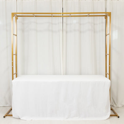 6ftx6ft Gold Square Arbor - Freestanding 6' High Over the Table Stand, Backdrop Stand with Double Frame for Floral Balloon DÃ©cor