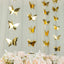2 Pack 9ft Gold 3D Paper Butterfly Hanging Garland Streamers, Party String Banners