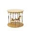 Metal Round Pedestal Cake Stand Gold Carousel Design with Hanging Acrylic Beads for Cupcakes & Pastries 14"