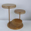 3-Tier Dessert Stand Hollow Lace Round Design Gold - Cupcake Tower and Tiered Cake Display Metal 21"