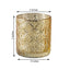 6-Pack Mercury Glass Candle Holders Shiny Gold with Geometric Design - Votive Tealight Holders 3"