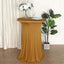Spandex 30" Round Cocktail Table Cover Skirt Gold With Natural Wavy Drapes