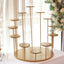 Metal Cake Stand with 12-Arm Tiered Cupcake Holders Gold - Layered Dessert Display Tower Centerpiece for Luxurious Weddings Gala Events & Dessert Buffets 29"