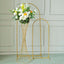48" Tall Gold Metal Wire Hourglass Flower Frame Stand, Open Frame Reversible Trumpet Centerpiece Stand