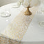 5 Pack Organza Mesh 11"x108" Table Runner Rolls White with Gold Foil Leaf Vines - Disposable Stylish & Chic Table Decor