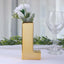 Shiny Ceramic Vase Letter "L" Gold Plated - Chic Bud Planter Pot for Events & Decor 6"