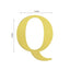 4-Pack Stickers Banner Custom Alphabet "Q" Design Gold - Text Stick-On Decorative Letters 5"