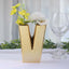 Shiny Ceramic Vase Letter "V" Gold Plated - Chic Bud Planter Pot for Events & Decor 6"